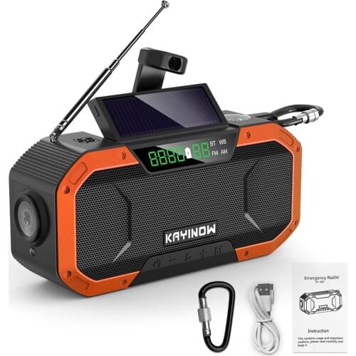 Emergency Solar Hand Crank Radio 5000mAh Power Bank Charger Flash Light Outdoor Camping Survival Radio outdoor survival
