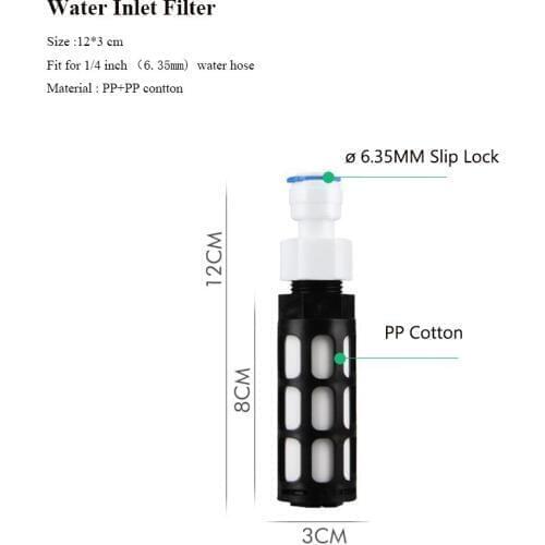 E433 Self suction filter head slip lock connector 6.35mm port for misting pump