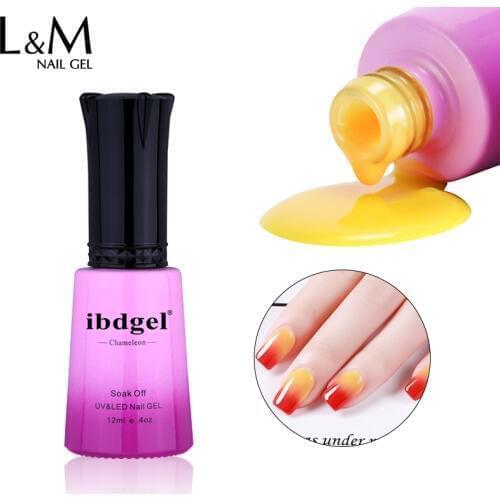 12 Pcs ibdgel Soak off Nail art Temperature Change Gel 12 ml UV LED Gel varnish