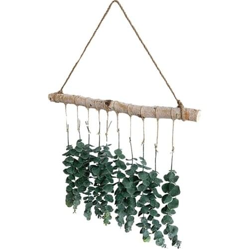 Artificial Green Eucalyptus Leaves Vine Leaf Fake Artificial Plants Wall Hanging Wedding Decor