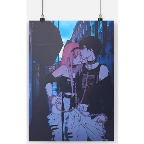 Zero two and hiro anime aesthetic canvas painting decor wall art pictures study home living room decoration prints poster