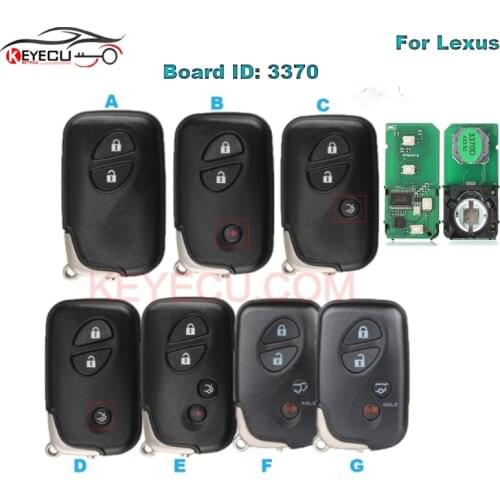 KEYECU 3370 Board ID ASK 312MHz/314.3MHz/433.92MHz Keyless Go Smart Key for Toyota Crown Prado Avalon Camry Lexus GT GS ES LS
