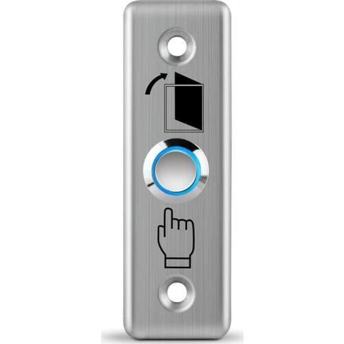 15pcs Door Exit Push button With Led Light Stainless Steel Release Button For Access Control system,size: 91Lx28Wx20H(mm)