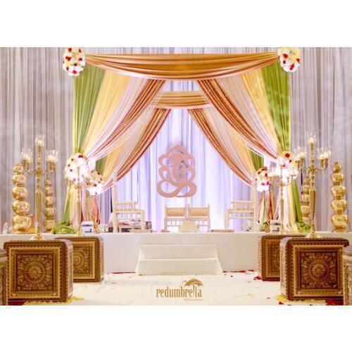 Lastest 3M*3M*3M Wedding-Ceremony chuppah square canopy drape with pipe Stand,wedding stage curtain,wedding decoration