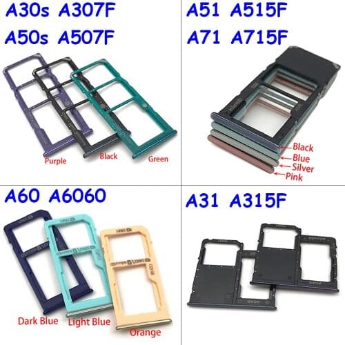 30Pcs/Lot，New For Samsung A30S A50S A31 A51 A71 A60 SIM Card Tray Slot Holder Adapter Accessories
