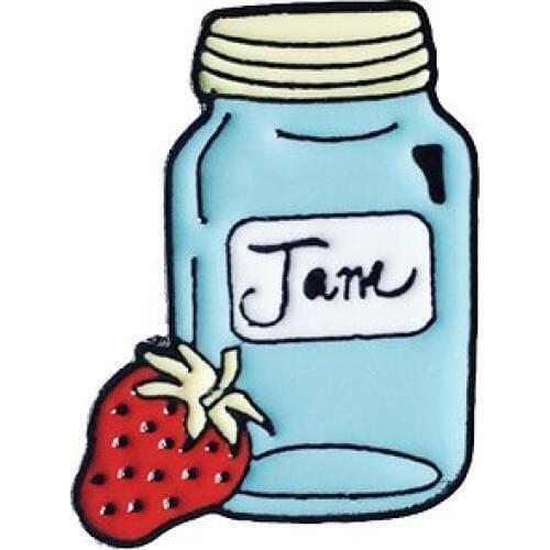 Strawberry Milk Bottle Metal Enamel Brooch Cute Cartoon Water Bottle Cup Badge Pin Trendy Childrens Clothing Backpack Jewelry