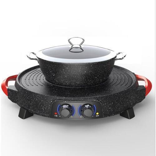 Multifunctional Electric Boiler Smokeless Barbecue Fryer Hot Pot Restaurant Equipment HTS-399