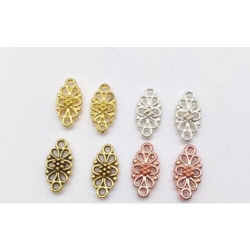 Fashion 50 pcs Double lifting hole connector pendants fit DIY handmade necklace bracelet charms Jewelry Making finding