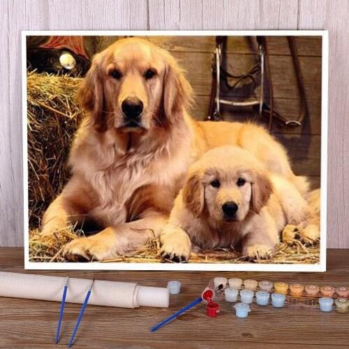 Animal Dachshund DIY Paint By Numbers Package Acrylic Paints 50*70 Canvas Pictures Decoration For Adults Handicraft