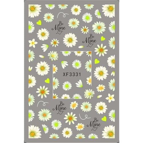 Daisy Flower Stickers Nail Art Decorations Summer Decals French Manicure Nails Design Styling Accessories Ornaments Ongle