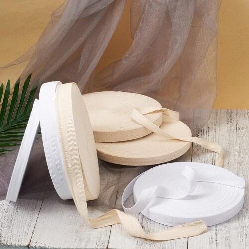 Pandahall 15/16/20/25mm Cotton Twill Tape Ribbons Woven Herringbone Tape Sewing Ribbons for Cloth Garment Making DIY Accessories