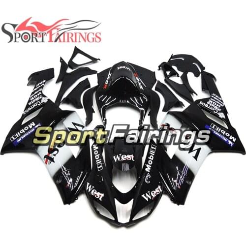 Full Motorcycle Fairing Kit For Kawasaki ZX6R ZX-6R 636 Ninja 07-08 2007 2008 Sportbike ABS Bodywork West Black Hulls Cowlings