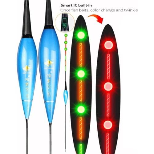 HLJFISHING Fishing Float Electric Floater Gravity Sensor Smart IC Build-in Fish Baits Antenna Change Color LED Luminous Floater