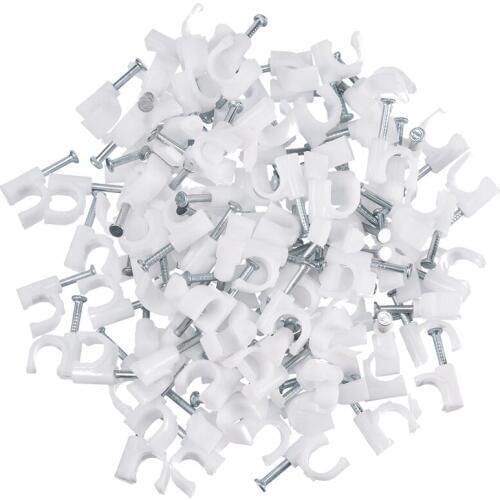 Promotion! 300 Pieces Of Cable Staples Clip Wall Wire Nail Fixture For Ethernet Cable Rg6 Rg59 Cat5 Cat6 Rj45 Tv Wire Cable 7Mm