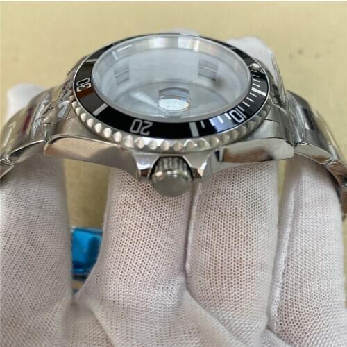 39.5MM Stainless Steel Watch Strap Case for Mingzhu 2813 3804 Aluminum Ring Bezel Strap for 8215 8200 821A Mechanical Movement