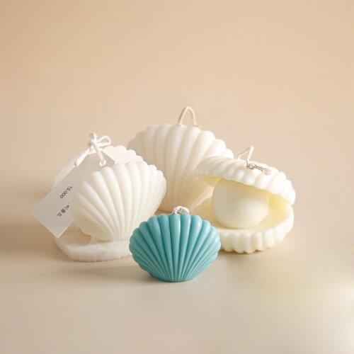 Pearl Seashell Mold Soy Candle Making 3D Aromatherapy Soap Cake Art Craft Ins Retro Scented Gifts Wedding Home Baking Decoration