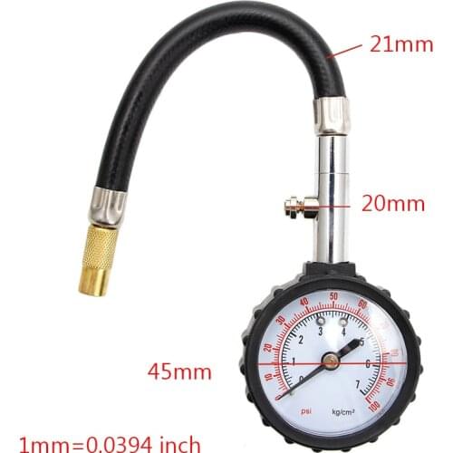 0-100PSI Car Auto Motor Tyre Tire Air Pressure Gauge Dial Meter Tester New