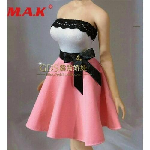 1/6 Scale Strapless Dress For 12' Female Dolls In Stock Girls Stitching Cute Dress