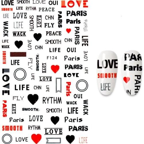 1PC English Words Manicure Design Stickers for Nails