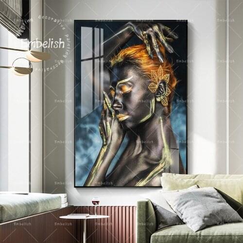 1 Pieces Sexy African Black Nude Woman Skin Portrait Wall Art Pictures For Living Room Home Decor Posters HD Canvas Painting