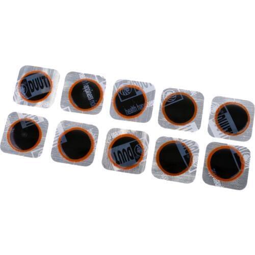 10 Pieces Mountain/Road Bike Bicycle Tyre Tire InnerTube Rubber Patches Cycling Tire Puncture Repair Patch Kit