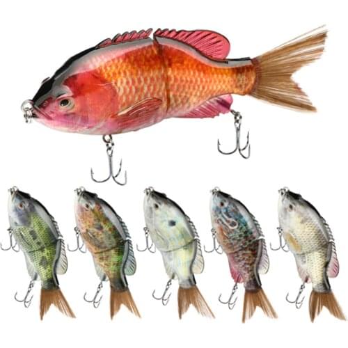 2 Segment Swimbait Glide Bait Multi Jointed Big Bluegill Lure 15cm 58.3g Pike Muskie Walleye Bass Brush Tail Sea Sinking Fishing
