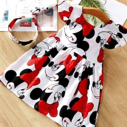 2020 New Baby Girl Dress Summer Dress Fashion Cartoon Minnie Mouse Dress Princess Dress Children Girl Costume 1-6Y