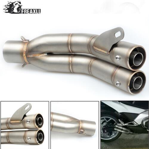 36-51MM Universal Motorcycle Double Exhaust Muffler Pipe escape moto For Kawasaki Z 300 ABS 750 R ABS 800 Ninja 600 636 ZX-6R