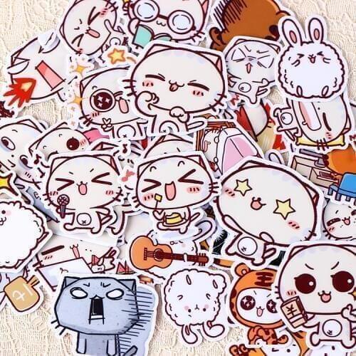 39pcs/pack Creative cute self-made cat scrapbooking stickers /decorative sticker /DIY craft photo albums