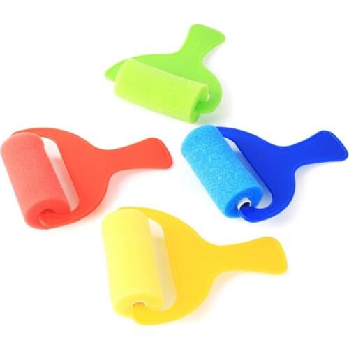 4Pcs Sponge Stamps Creative DIY Graffiti Safety Material Lightweight Roller Brushes Drawing Tool for Children