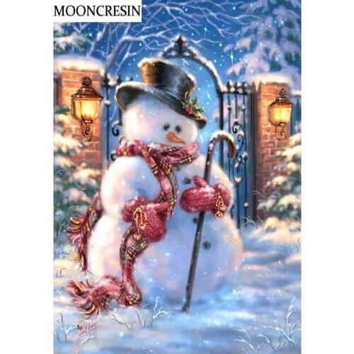 5D Diy Diamond Painting Crystal Snowman Mosaic Painting Rhinestone Diamond Embroidery Cross Stitch Christmas Decoration Maison