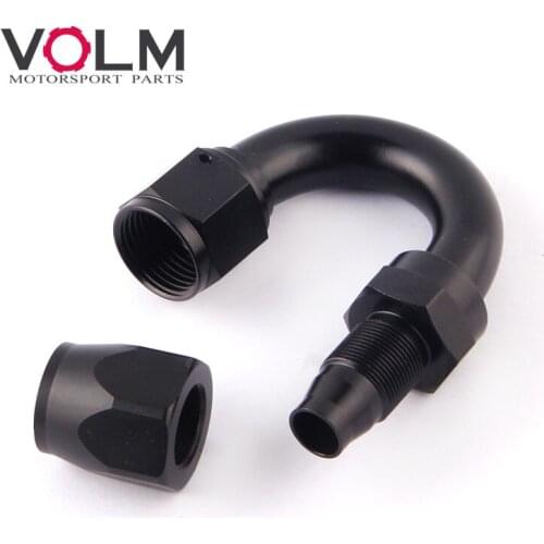 AN6 Straight 45 90 180 Degree Oil Fuel Swivel Hose End Fitting Oil Hose End Adaptor Kit Black JT41
