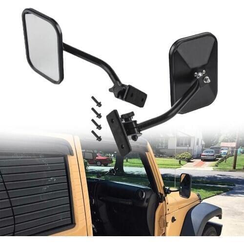 Car Side Rearview Mirror Adjustable Angle Off-Road Rear View Mirrors for Jeep Wrangler TJ JK JKU