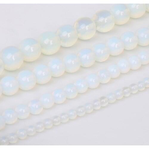 Wholesale 4mm 6mm 8mm 10mm Natural Opal Stone Round Loose Spacer Beads For Jewelry Making DIY Bracelet Necklace
