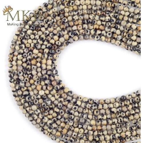 Dalmation Jaspers Natural Stone Round Beads For Jewelry Making 3mm 120pcs Space Loose Beads Diy Bracelet Jewellery 15” Wolesale