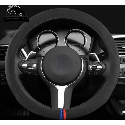 Genuine Leather Suede Car Steering Wheel Cover for BMW M 1 3 4 5 7 Series GT X1 X3 X4 X5 X6 F15 F16 F18 F10 F25 F30 F31