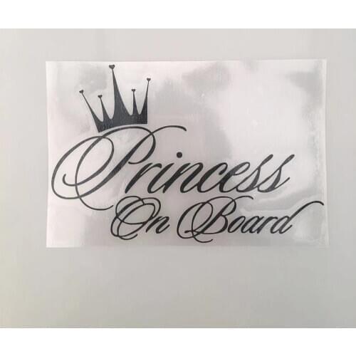 ChienHow 16.5*10.9cm Princess Baby On Board Funny Car Decal Reflective Pink Black Silver Vinyl Car Sticker 3D Car Styling