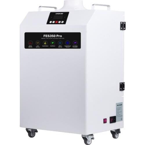 KNOKOO 350W Fume Extractor FES350 Pro Droplets Soldering Laser Absorber Dental Suction with Sterilization UV-C Lamp