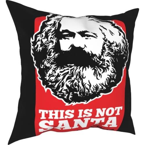 This Is Not Santa This Is Karl Throw Pillow Cover Polyester Cushions for Sofa Communism Marxism Socialism Custom Pillowcase