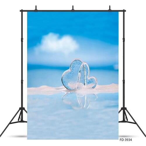 Photography Backdrop Ice Heart Cloud Bokeh Computer Printed Background Fond Photo for Lovers Valentines Day Wedding Photophone