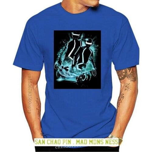 Daft Punk - Tron Legacy / logo t-shirt - size L - Large - light cycle Top Harajuku Short Sleeve Shirt