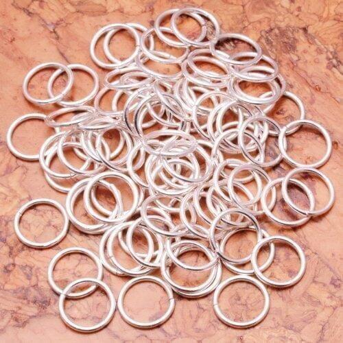 Beautiful Bead 100pcs Silver Plated Open Jump Rings 10mm