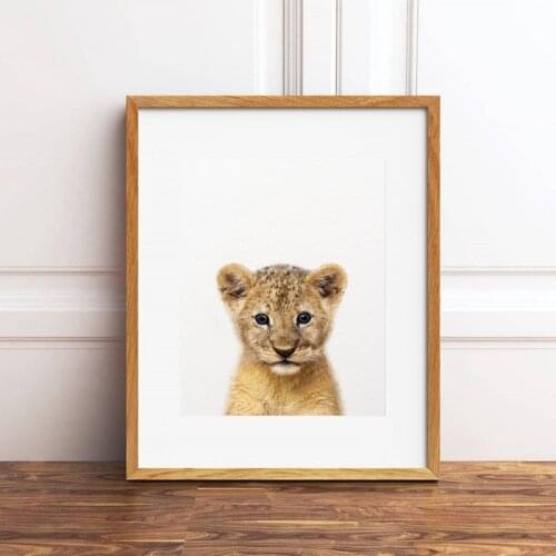 Lion Cub Posters and Prints Baby Animals Canvas Art Painting Wall Art Nursery Decorative Picture Nordic Style Kids Room Decor