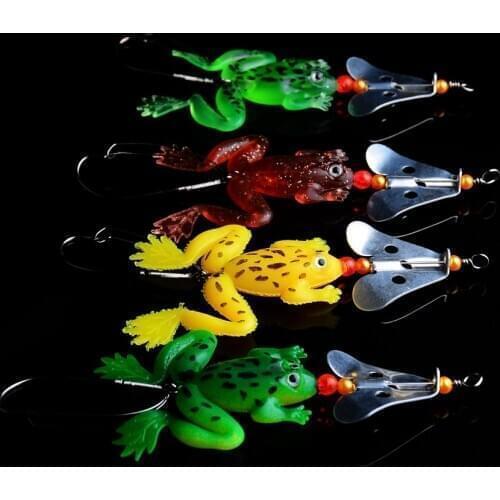4pcs/lot Hot Frogs Fishing Lure Kit Rubber Soft Fishing Lures with Hook Bass Spoon Lures For Carp Fishing Accessories Pesca