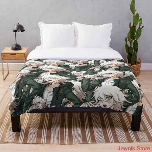 Nagito komaeda voice hope Throw Blanket blanket cover, warm decoration, bed and sofa, applicable to men and women