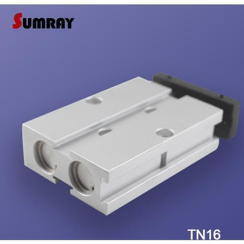 SUMRAY Pneumatic Cylinder TN Type 16mm Bore 10/15/20/25/30/35/40/45/50-200mm Stroke Double Acting Pneumatic Air Cylinder
