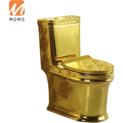 Gold-plated toilet of local gold toilet in the hotel; water-saving and silent toilet of European-style toilet Closestool