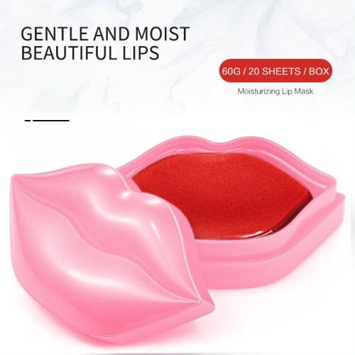 20pcs Pink Lip Mask Fades Lip Wrinkles Nutritious Moisturizes And Exfoliates Lip Care Anti-drying TSLM2