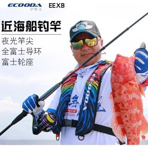 ECOODA Hairtail Fishing Rod Full FUJI Parts 2.1m 2.4m 2pcs 12-15kg Drag Power Spinning Casting Fishing Rod Boat Rod Offshore Rod