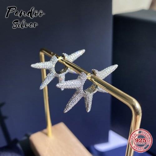 S925 Sterling Silver Jewelry 1:1 Copy, Ear Rings Five Spike Hoop Punk Earring Jewelry For Women Fashion Gifts